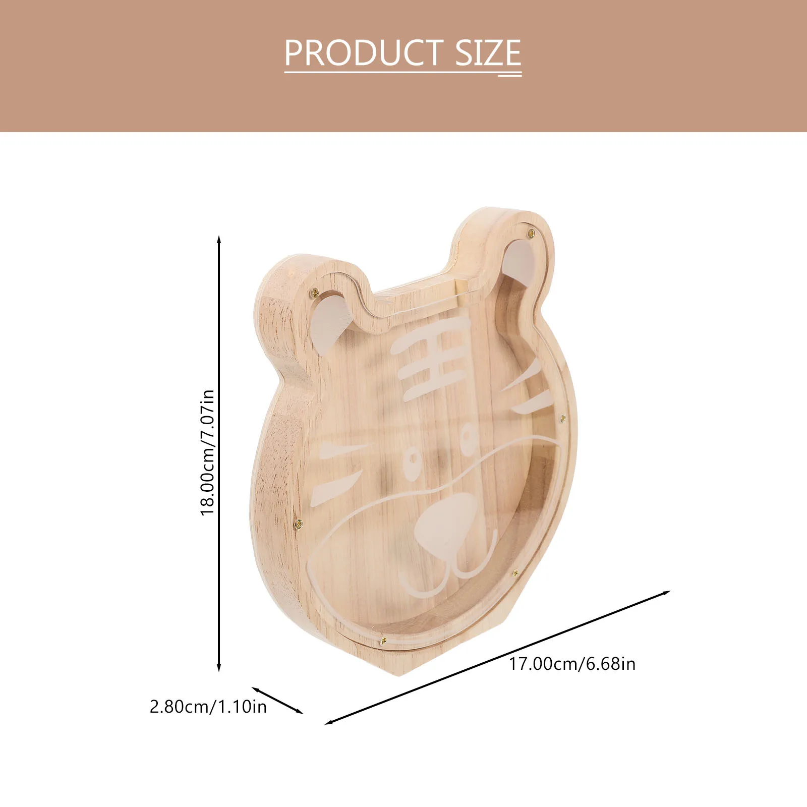 Animal Shape Wooden Coin Bank Piggy Bank Large Capacity Money Saving Box Coin Container Decorative Desktop Ornament Kids Gift
