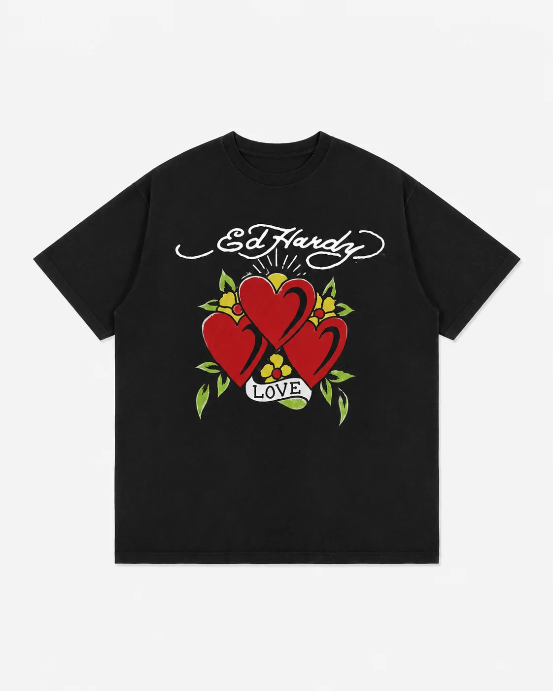 Ed Hardy Three Red Hearts Flower 