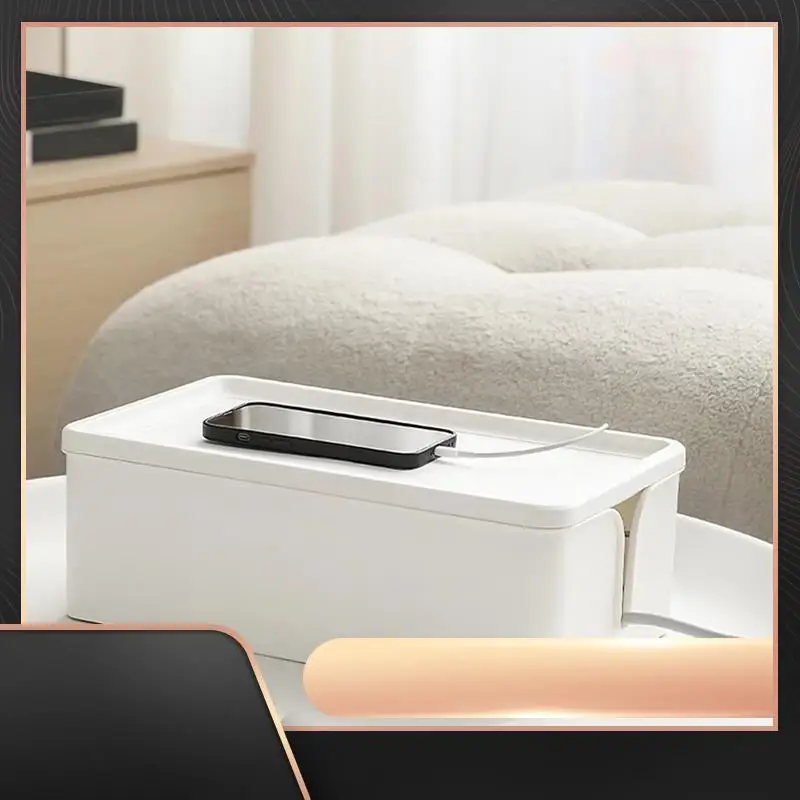 

1PC Cable Storage Box Desktop Power Plug Board Storage Electronic Equipment Protection Box-N34R