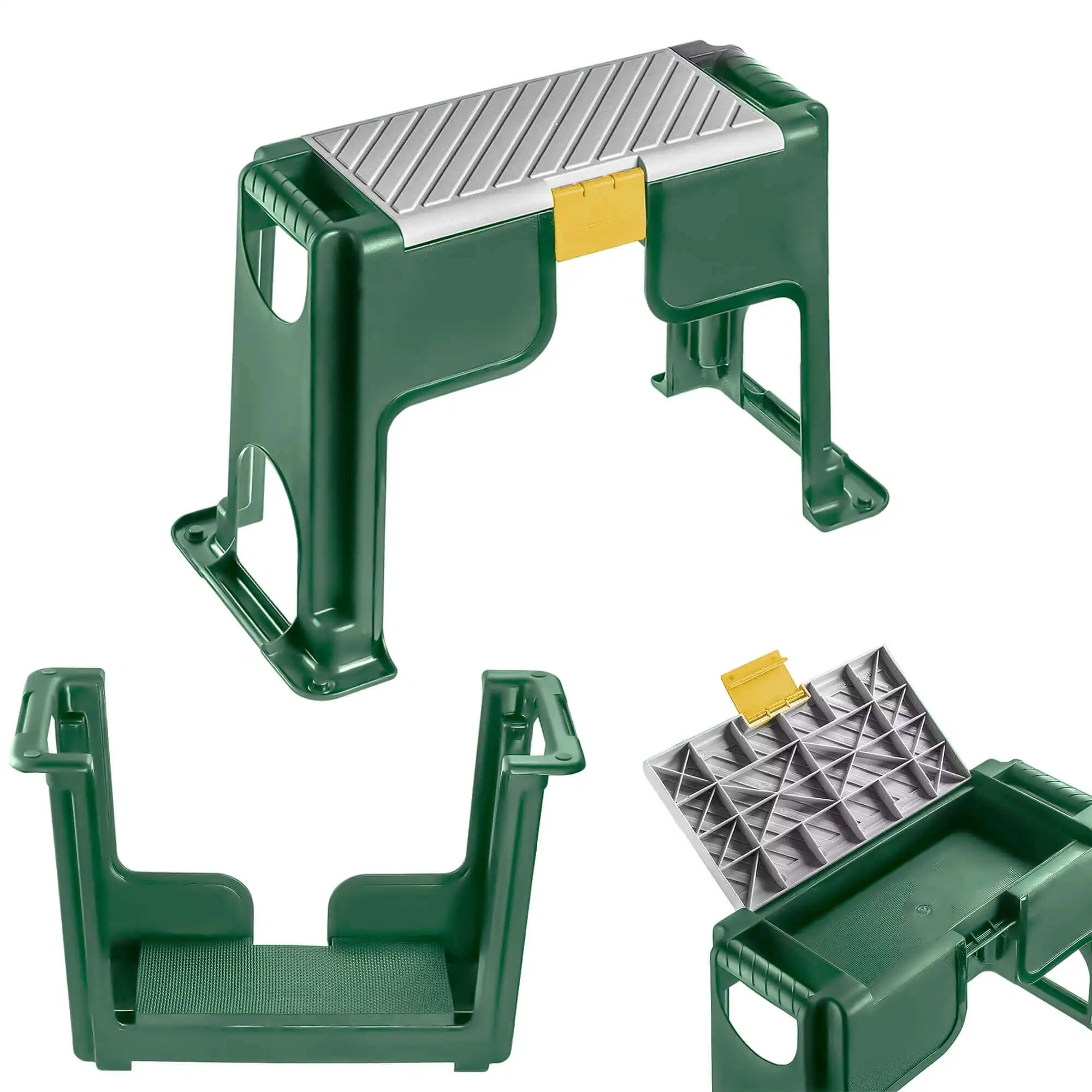Tuinkniebank, stoel, opbergbox, 3-in-1 opklapbare zitting