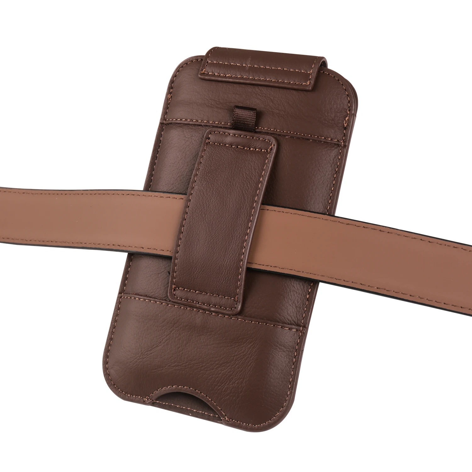 Cow Genuine Leather Phone Pouch Belt Clip Case Holder For iPhone 15 14 Pro Max 13 12 11 XR XS SE 7 8 Plus Men Waist Bag Holster