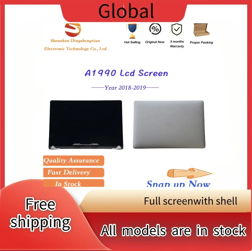 Replacement For Macbook Pro Retina 15 inch A1990 LCD Screen Assembly Dispaly Space Gray And Silver 2018-2019 Year EMC 3359 3215