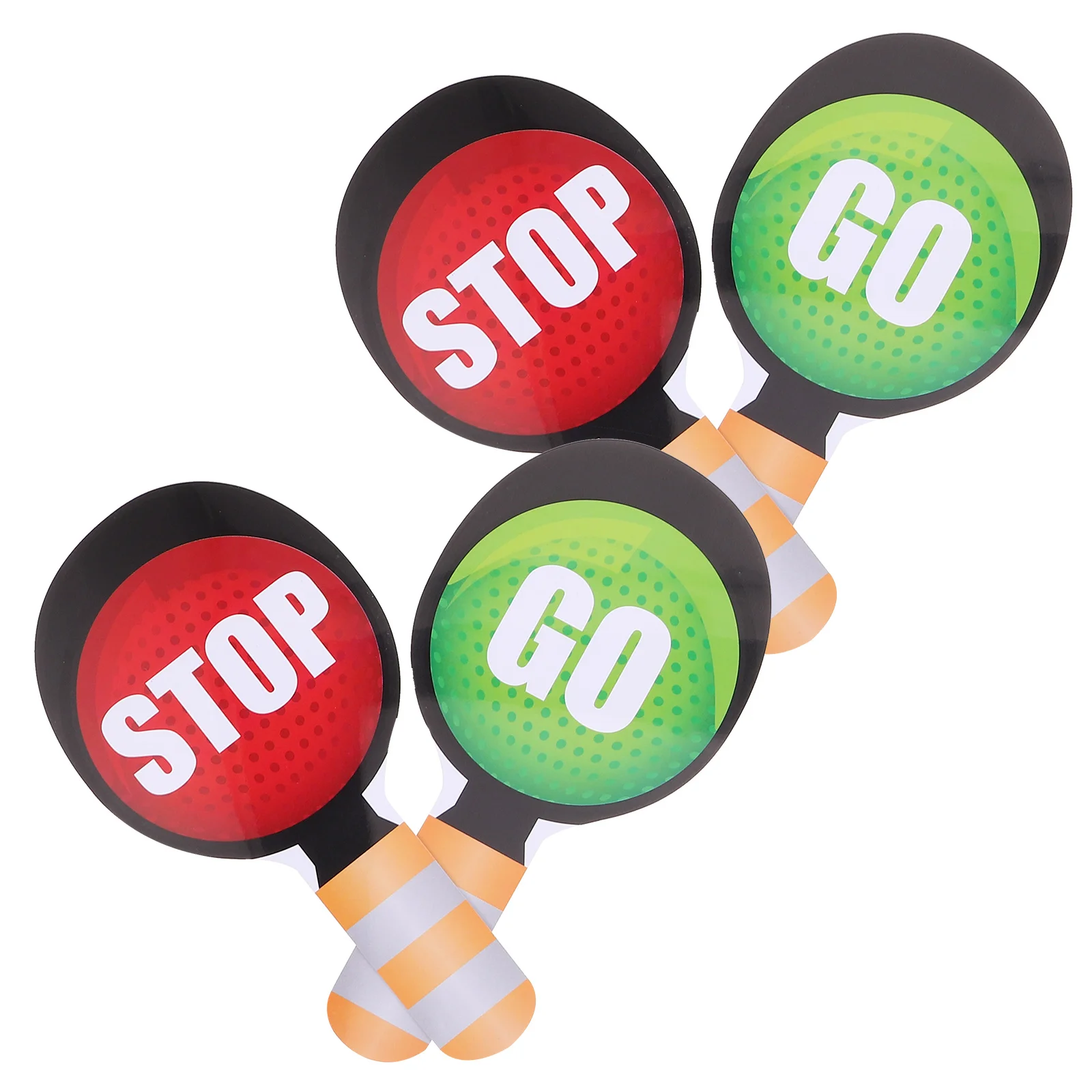 

4Pcs Mini Traffic Signs Kit Double Sided Stop Light Hand Held Signs for Children Classroom Activities Games Children's Toys