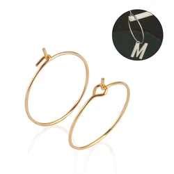 Aço inoxidável Ouro Hoop Brincos, Big Circle Wire, DIY Jóias Fazendo Acessórios, Suprimentos, Alta Qualidade, 20Pcs, Lote