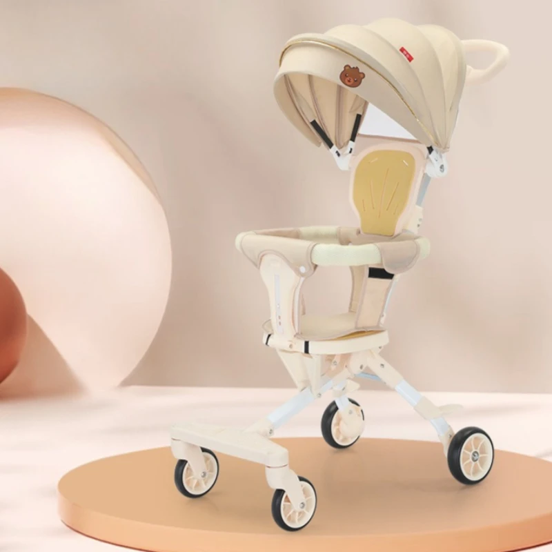 

Портативная прогулочная коляска для путешествий, легкая складная детская коляска, высокая коляска-люлька, двусторонняя коляска-трансформер