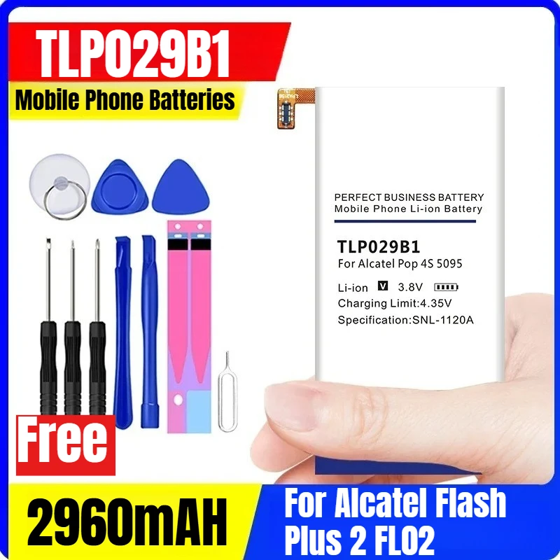 بطاريات الهاتف المحمول TLP029B1 2960mAH لـ Alcatel Flash Plus 2 FL02 + مجموعة أدوات
