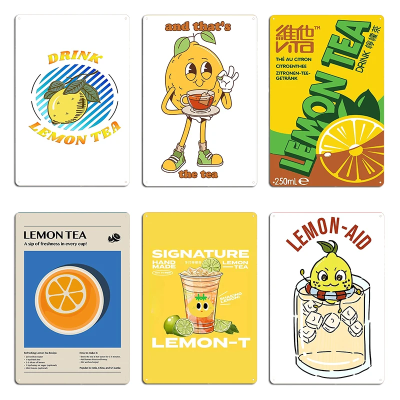Vita Lemon Tea Lemon Tea is a burst of citrus freshness Metal Signs Funny Customize Bar Party Customize Tin Sign Poster