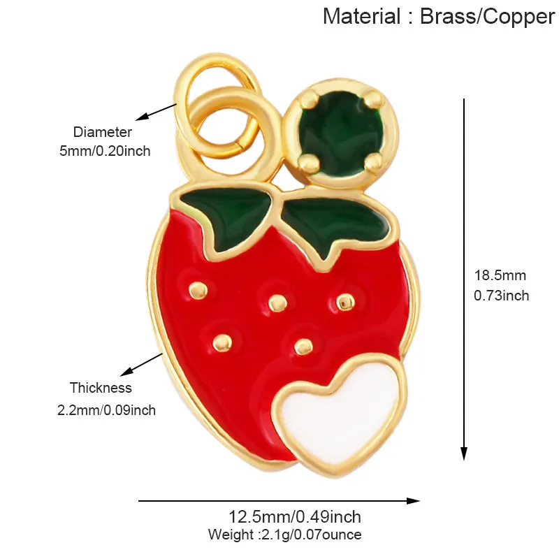 Fruit Apple Watermelon Strawberry Pomegranate Pineapple Lemon Cherry Charm Pendant,Jewelry Necklace Bracelet Making Supply R25