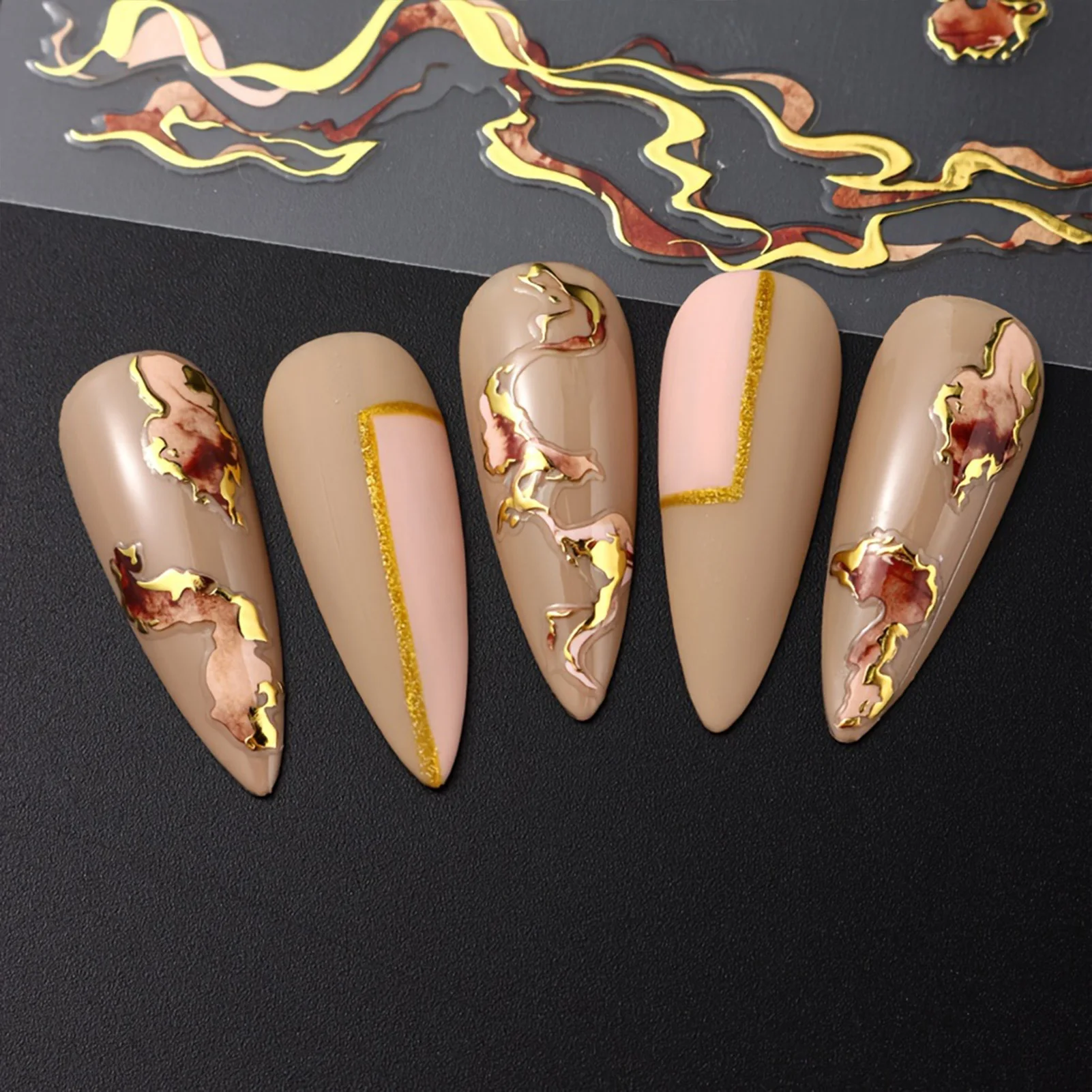 6 Sheets/set Marble Nail Stick - огляд і ціна Nail Art Simple Elegant