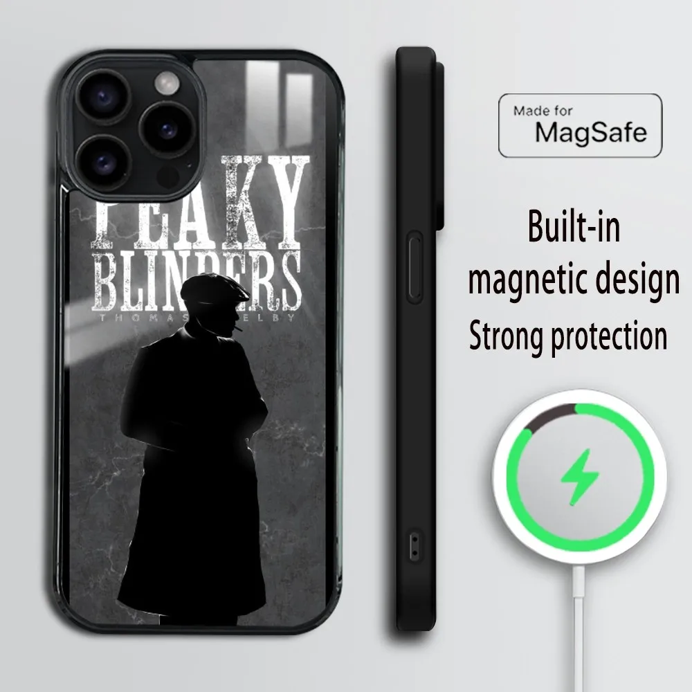 Tommy Shelby-Peaky Blinders-Cillian Murphy- Phone Case For iPhone 16 15 14 13 12 11 Pro Max Plus Mini Magsafe Mirror Wireless Ma