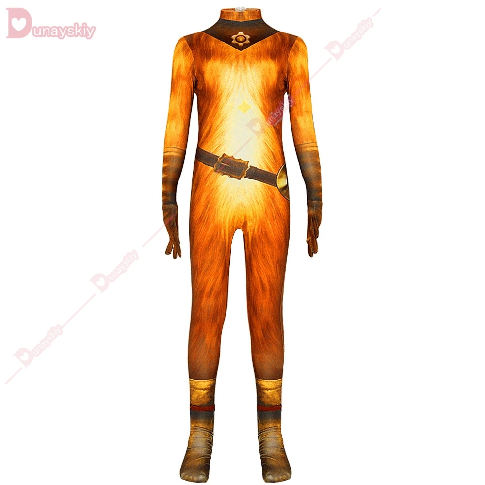 Adult Kids Puss Costume Cat in Boots Cosplay Bodysuit Onesie Unisex Puss Jumpsuit Cloak Halloween Outfits image 4