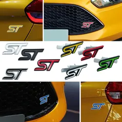 Metal ST Logo Car Front Grille Emblem Rear Bumper Trunk Badge Sticker For Ford Focus Fiesta MK2 MK3 MK4 Mondeo Ranger