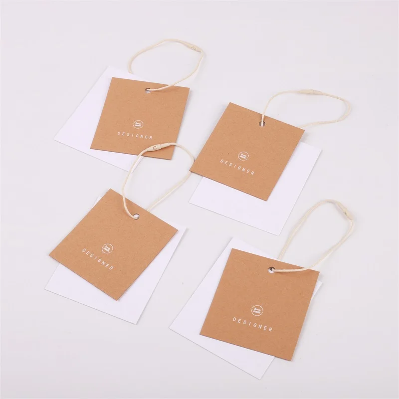 Custom..pieces.Custom Luxury Logo Cardboard Garment Tags Paper Swing Hang Tags with Logo Clothing Labels