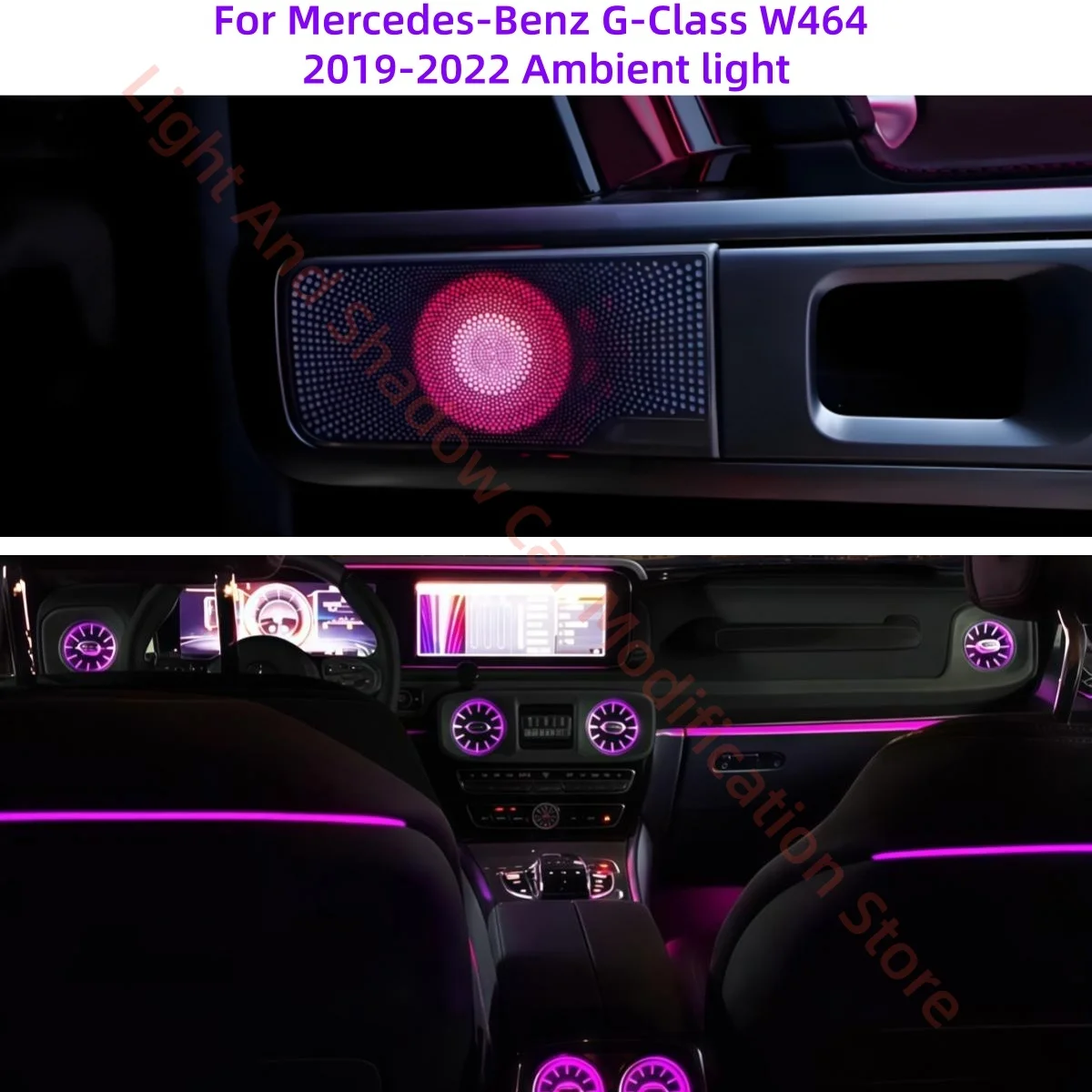 Car Ambient lighting For Mercedes-Benz G-Class W464 Automobile interior Backrest lamp 64 color Luminous vent LED Speaker Cover