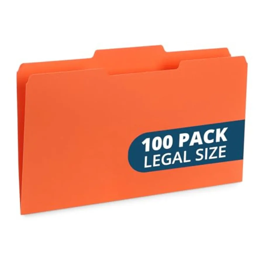 

File Folders 1/3 Cut Tab Legal Size Great for Organizing and Easy File Storage 100 Per Box