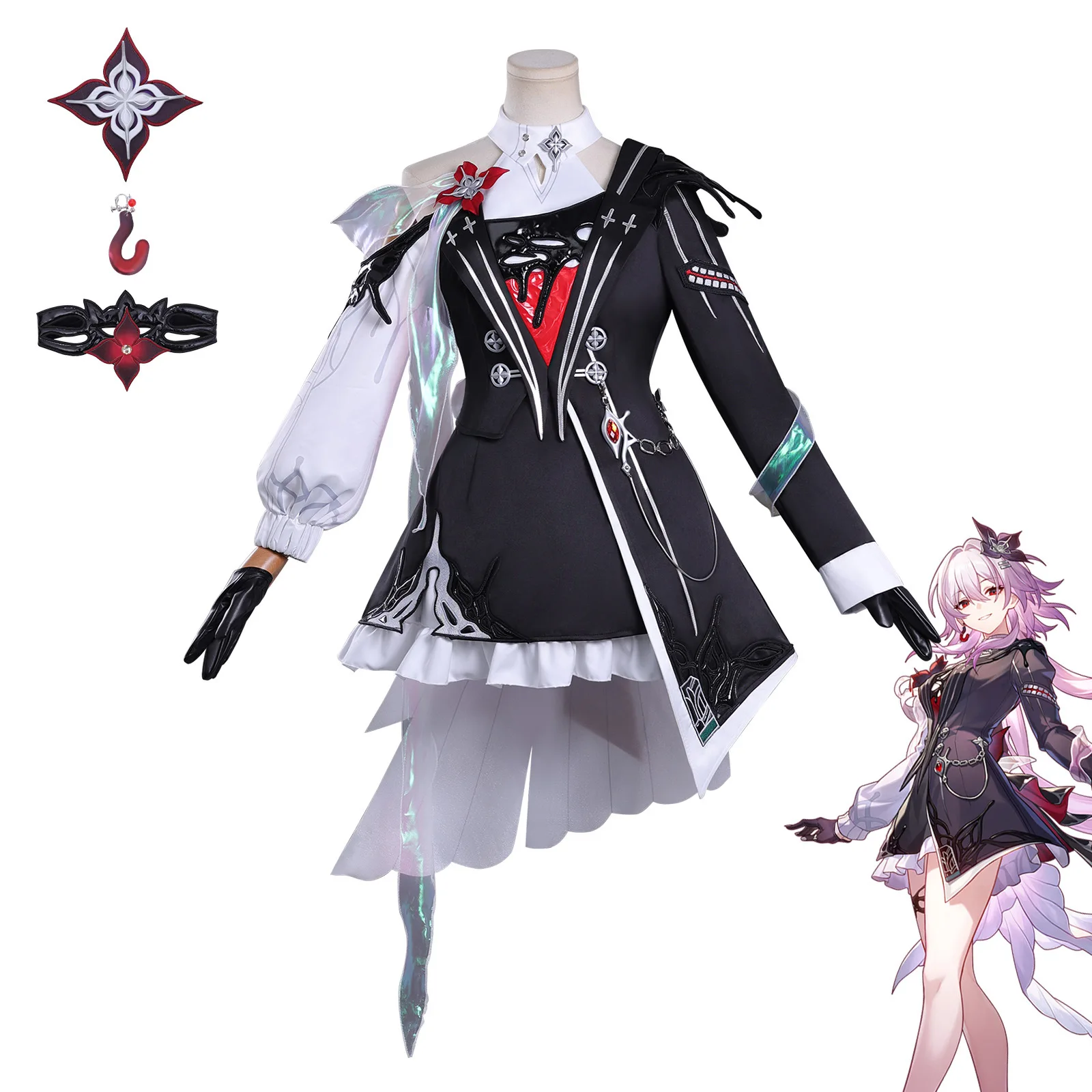 

Женский костюм для косплея в стиле аниме Honkai Star Rail, длинное ночное платье с луной, свежее милое платье, комплект, новый стильный женский игровой костюм