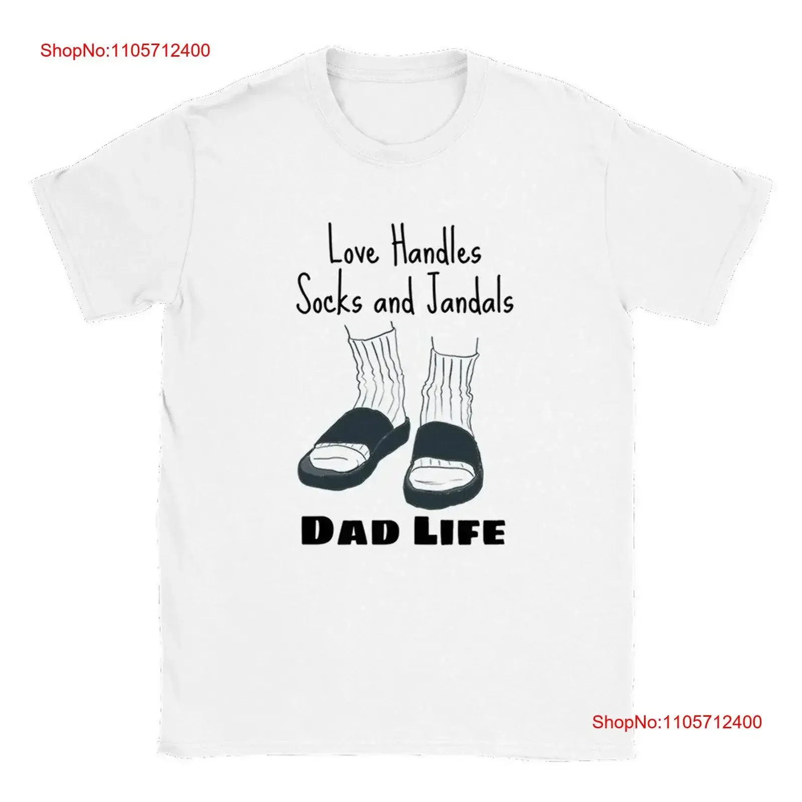 Dad Life Top Love Handles Socks and Jandals Classic Crewneck T shirt 9 Colors in Sizes S 3XL Perfect Fun Father's Day vintage
