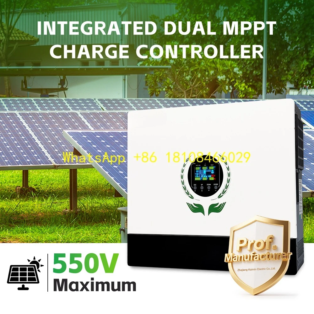 MPPT&Output 550VDC Hybrid Solar Inverter With Grid peak Shaving ATS Switch Parallel 5 Year Warranty 8-12kw Dual