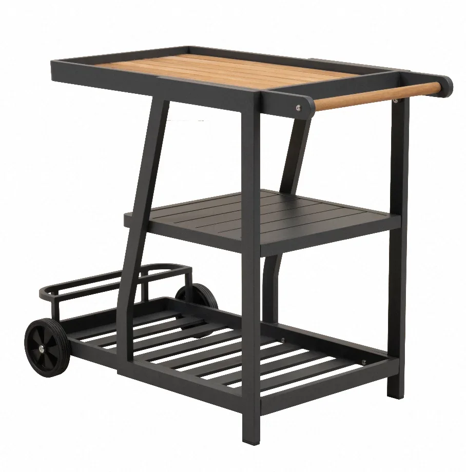 Movable Iron Frame Rolling Storage Service Kitchen Island Kitchen Trolley with Rack Kitchen Cart for Sale