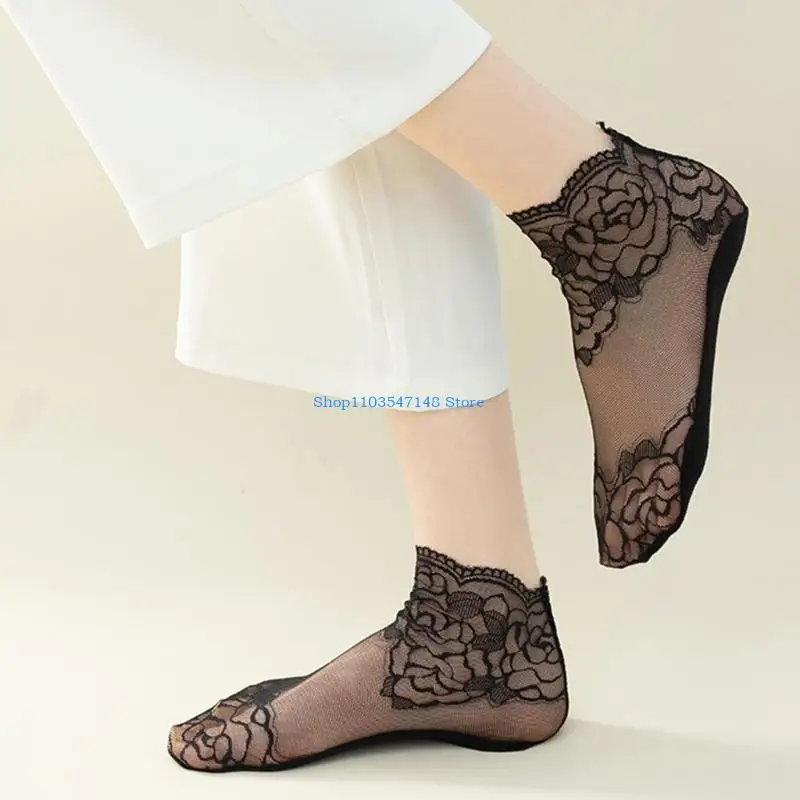 P88B 5 Color Can Choose Fashion Women Girls Summer Socks Sweet Lace Flower Short Sock