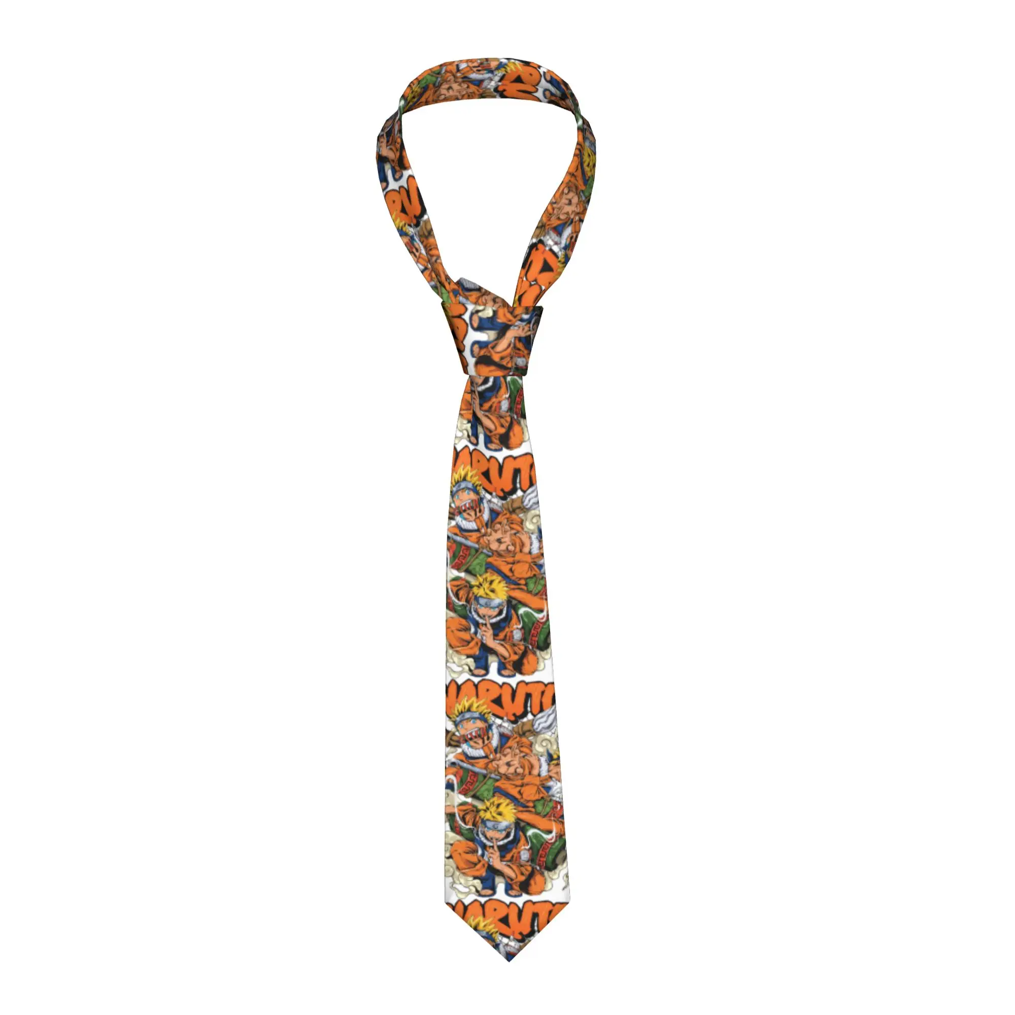 

Custom N-Narutoes Uzumakies Anime Neck Ties Men Printed Necktie Four Seasons Fashion Tie Necktie For Father's Day