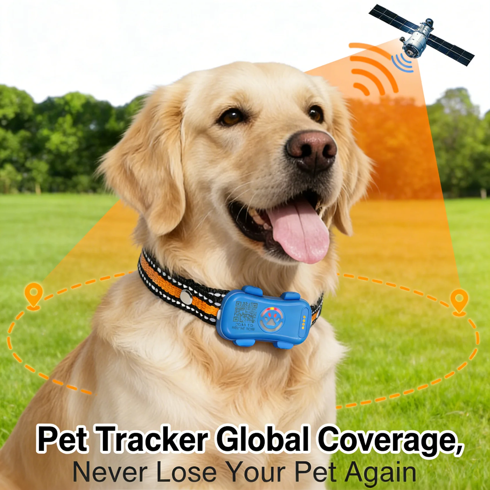 

Waterproof 4G Pet GPS Locator - Real-Time Tracker for Small Large Dogs Cats Anti-Lost Device Android Apple Find My
