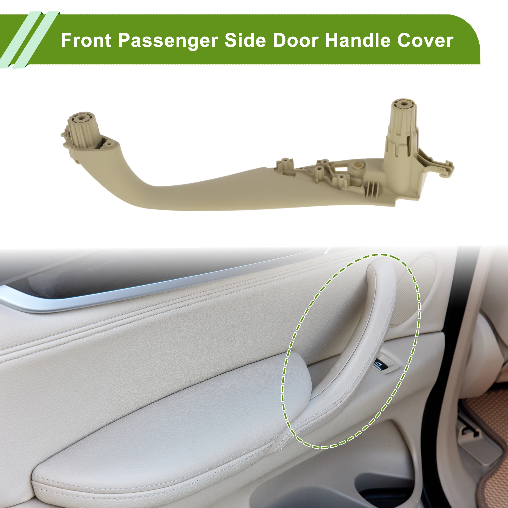 UXCELL Front Passenger Side Door Panel Handle Pull Trim Cover Inner Door Handle Door Pull Handle Cover