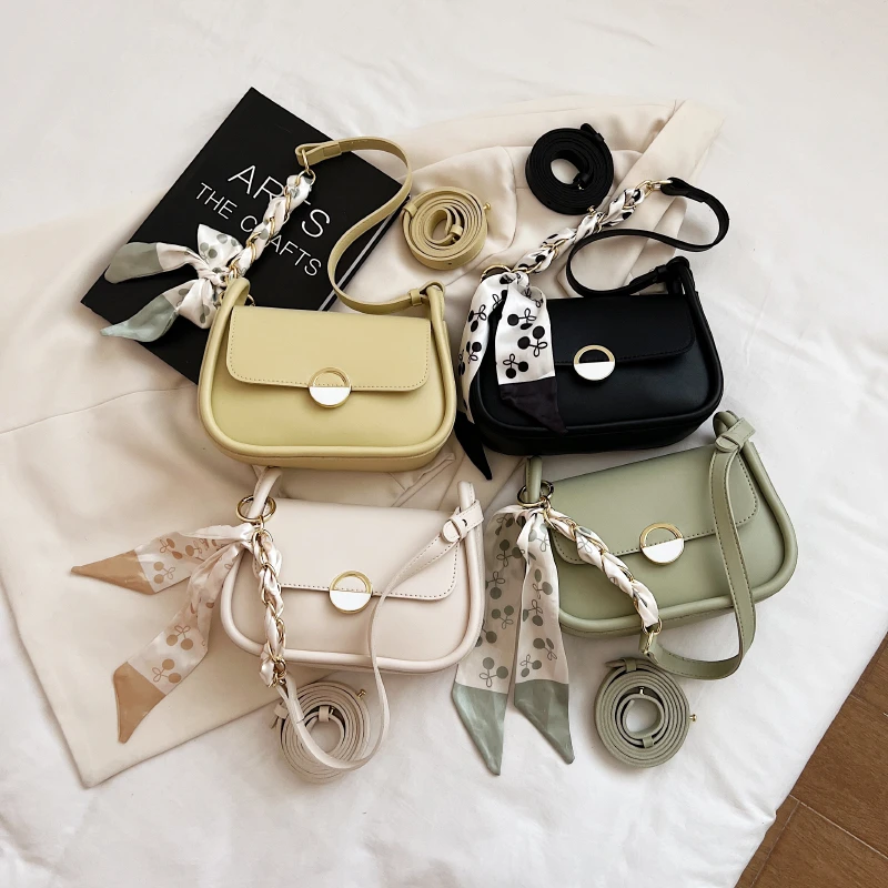 Simple Solid Pu Shoulder Bag Woman Fashion High Quality Leather Female Crossbody Bags Designer Brand White Handbag Women\'s 2023