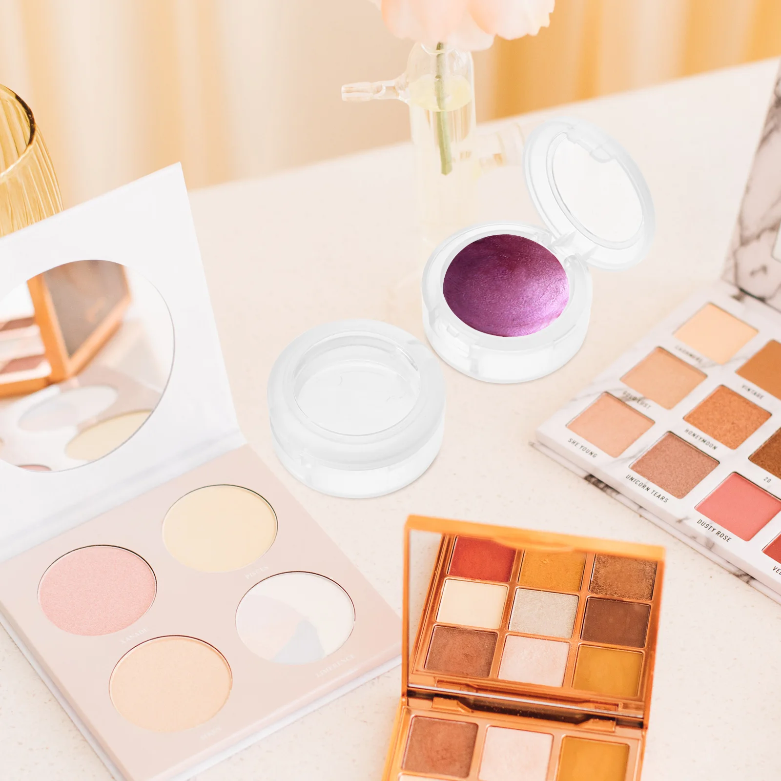 

8pcs Empty Eyeshadow Case Box Single Color Palette Organizer Travel Makeup Container For Shade Blush Foundation Holder Vanity