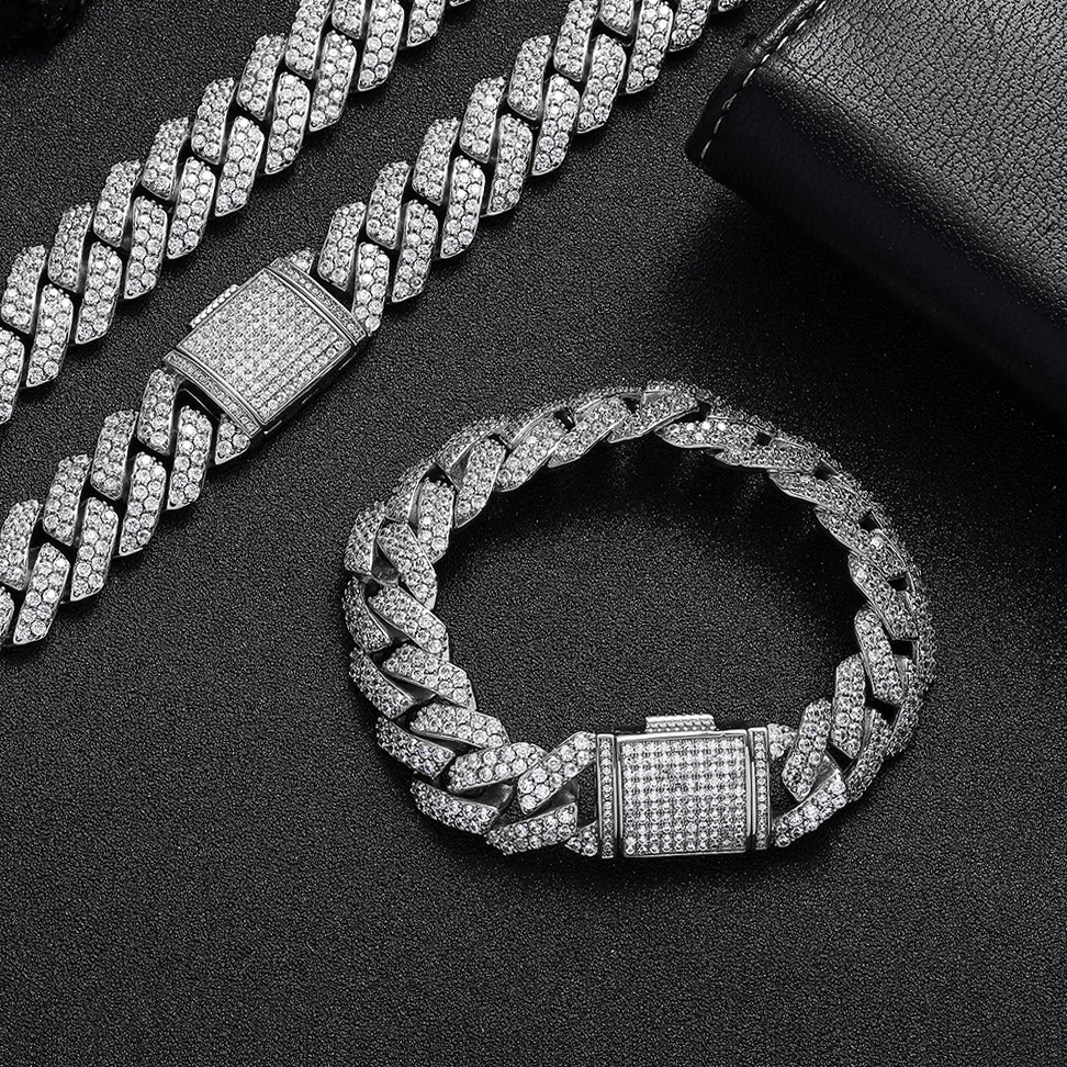 누오야 10/15MM 투 로우 VVS 모이사나이트 아이 - 925 Sterling Silver Chain Necklace Men 리뷰 및 가격