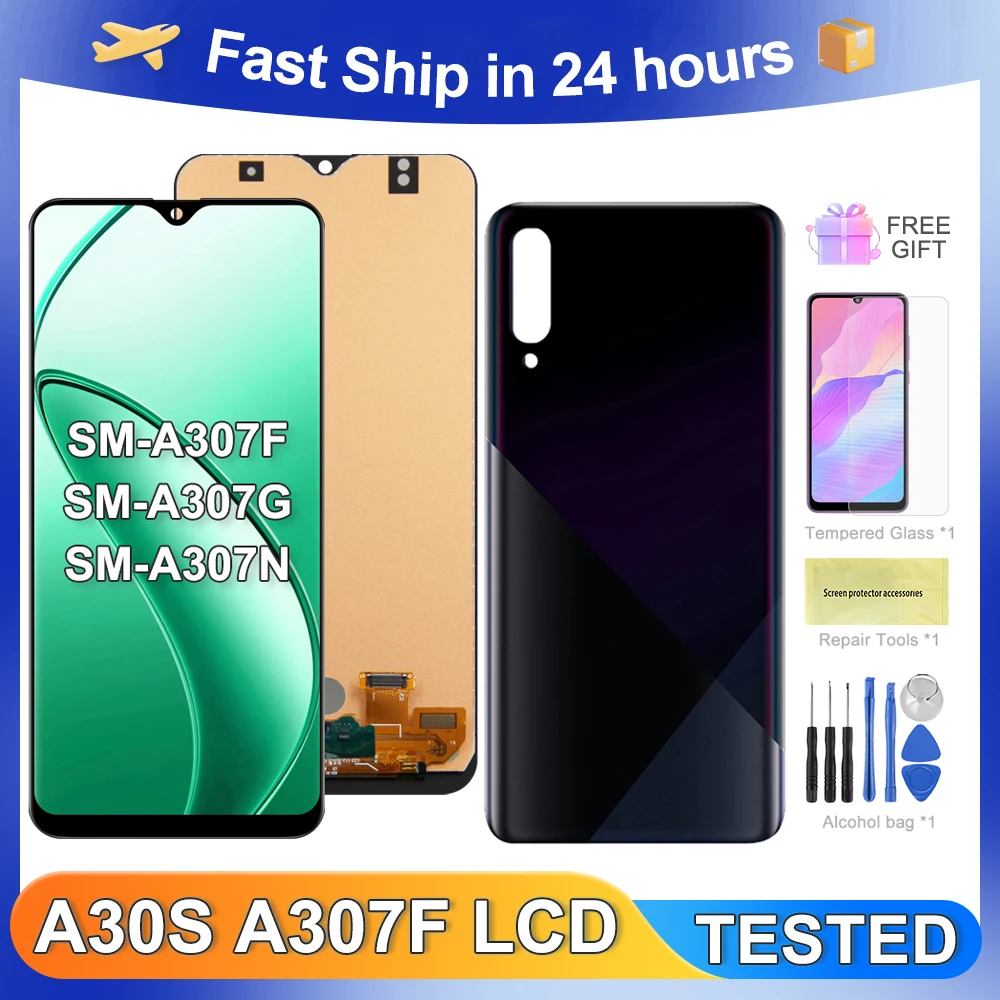 Tested A30S For Samsung A307F A307FN A307G A307GN A307GT LCD Display Touch Screen Digitizer Assembly Replacement