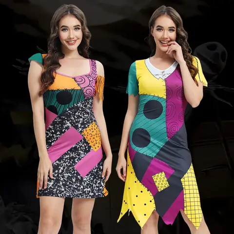 [Tu es mon secret] Cosplay le cauchemar avant noël Sally robe Costume Halloween Cosplay Performance vêtements pour les femmes