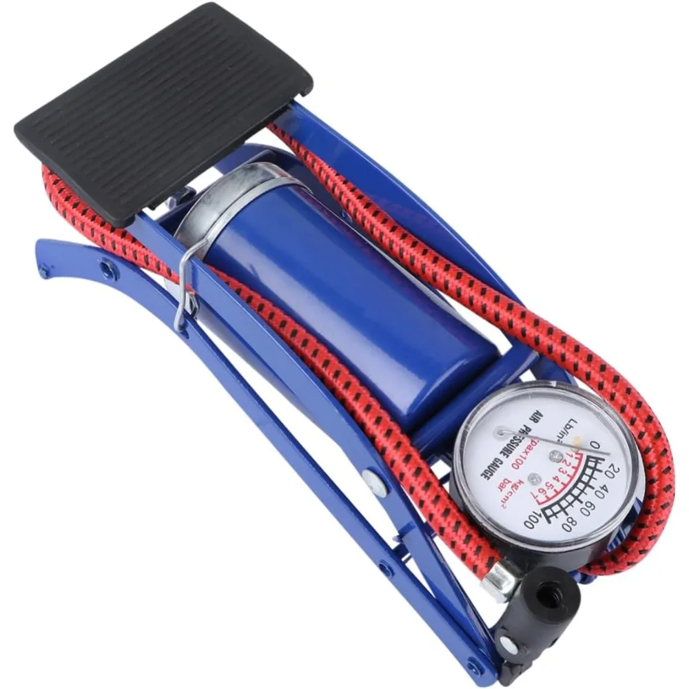 

Portable High Pressure Foot Pump for Vehicle Tires Multi Functional Inflator with Pressure Gauge Lightweight Bicycle and