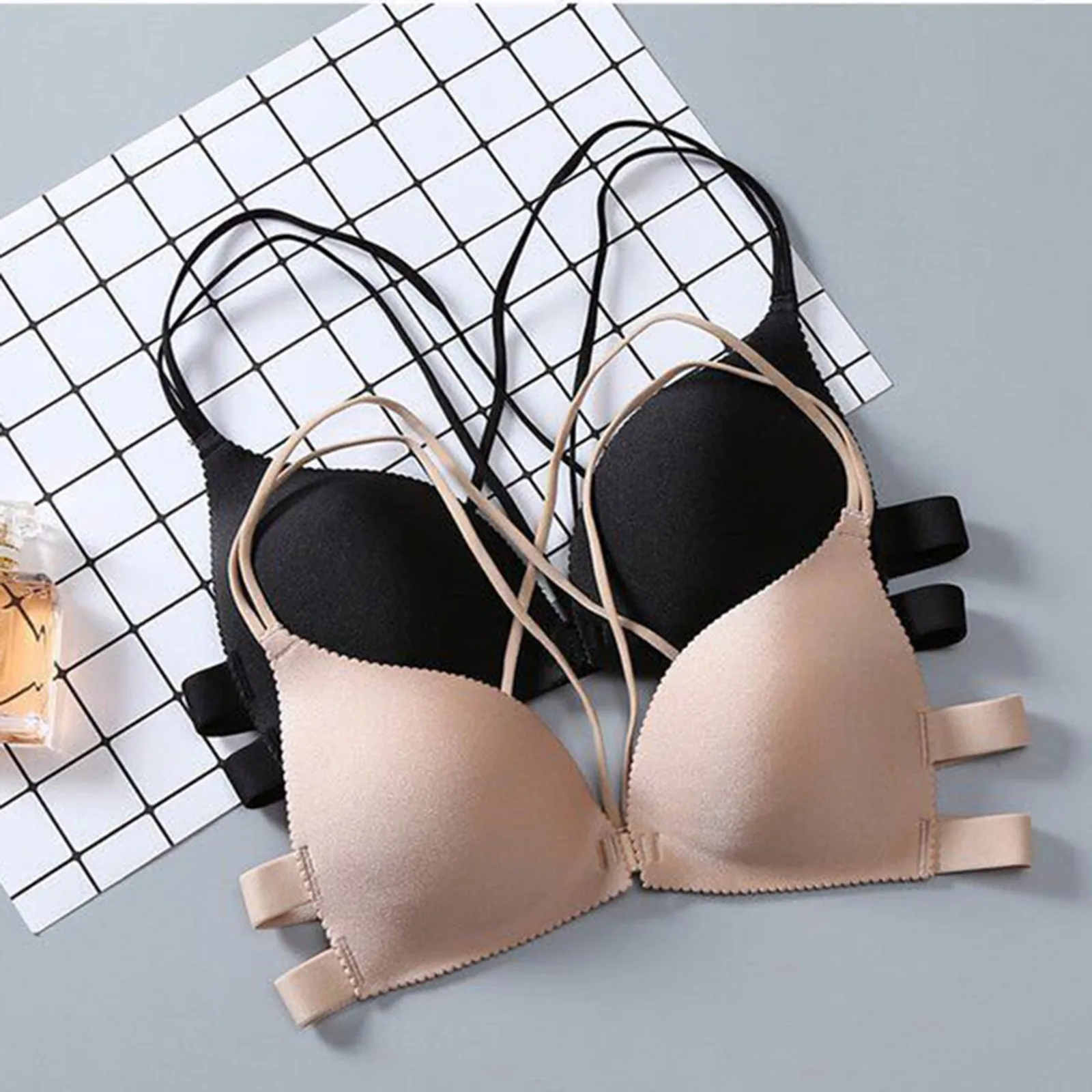 Women'S Comfortable Beautiful Back Bras Front Buckle Back No Steel Ring Seamless Underwear Breathable Bras For Women Lingerie 브라