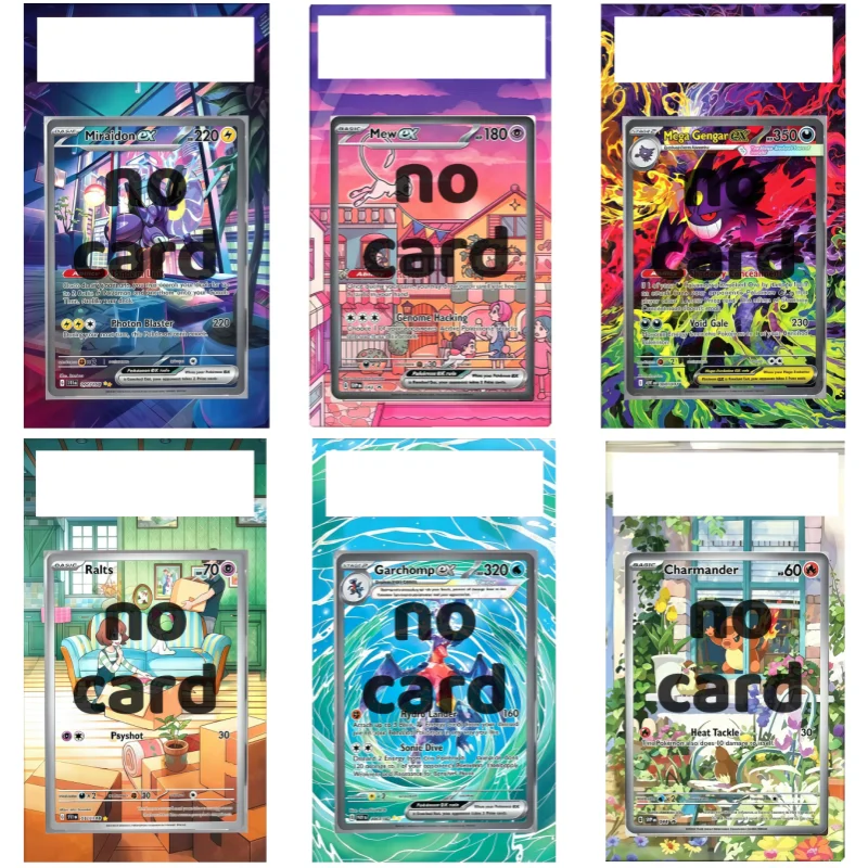 Anime Art Display Scarlet Violet Base Set Ralts Gengar Anime Game Expand Art Fans Gift Acrylic Protective Case Keychain No Shell