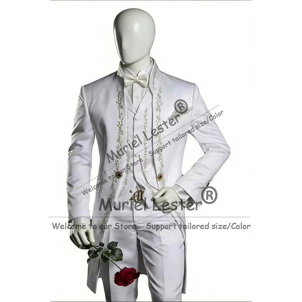 

Индивидуальные костюмы с кристаллами из бисера, мужские длинные уникальные дизайнерские свадебные смокинги для жениха, индивидуальный мужской пиджак для банкета и выпускного вечера, Ropa Hombre