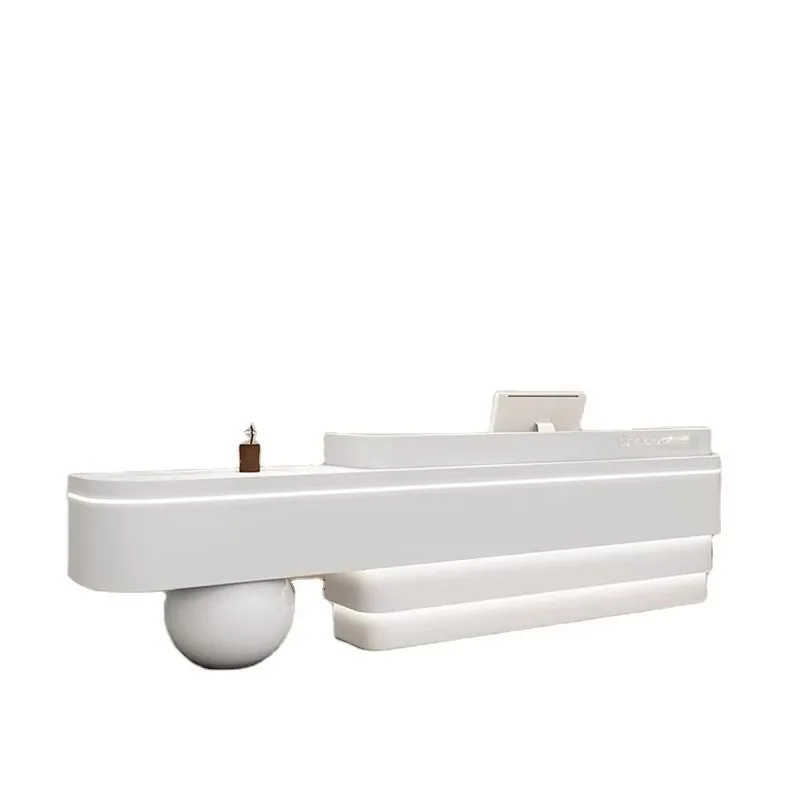 Modern Luxury Office Reception Desk Convertible Wood Design for Hotel & School Use Customizable Colors