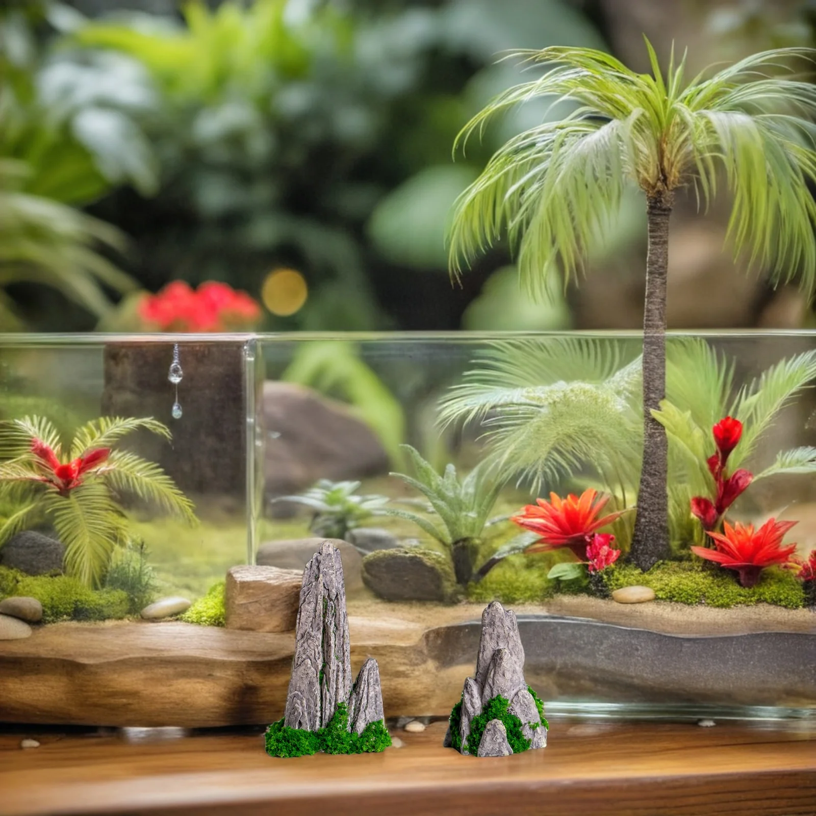 

10pcs Micro Landscape Decor Mini Resin Rockery Figurines Diy Bonsai Terrarium Ornaments Zen Garden Aquarium Potted Plant Rockery
