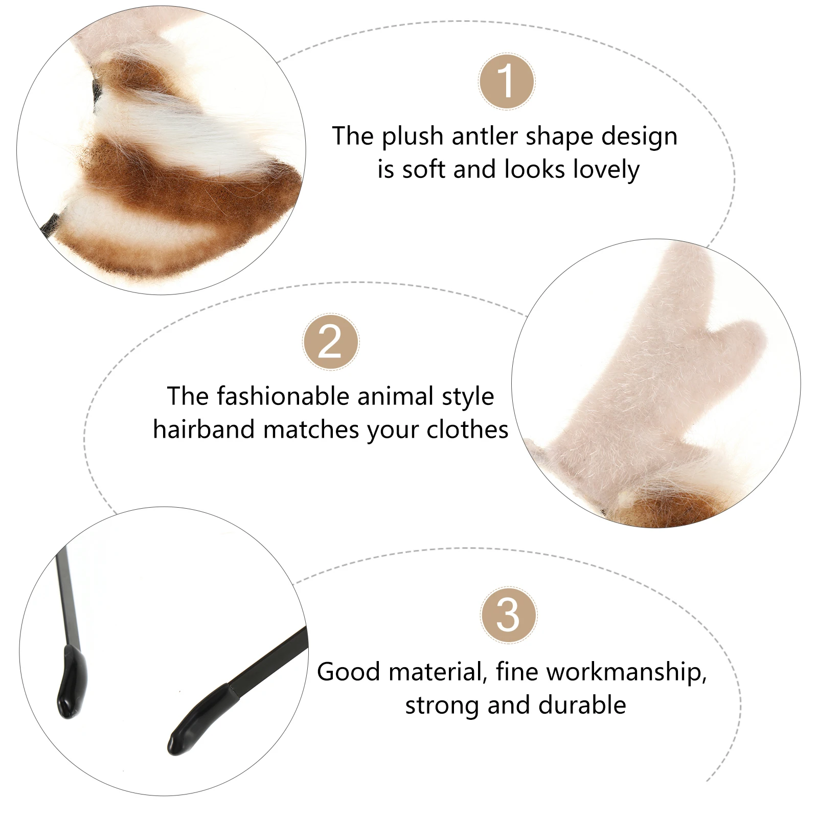 

1pc Antler Hairband Cosplay Party Headdress For Women Halloween Christmas Roleplay Masquerade School Stage Supplies Animal