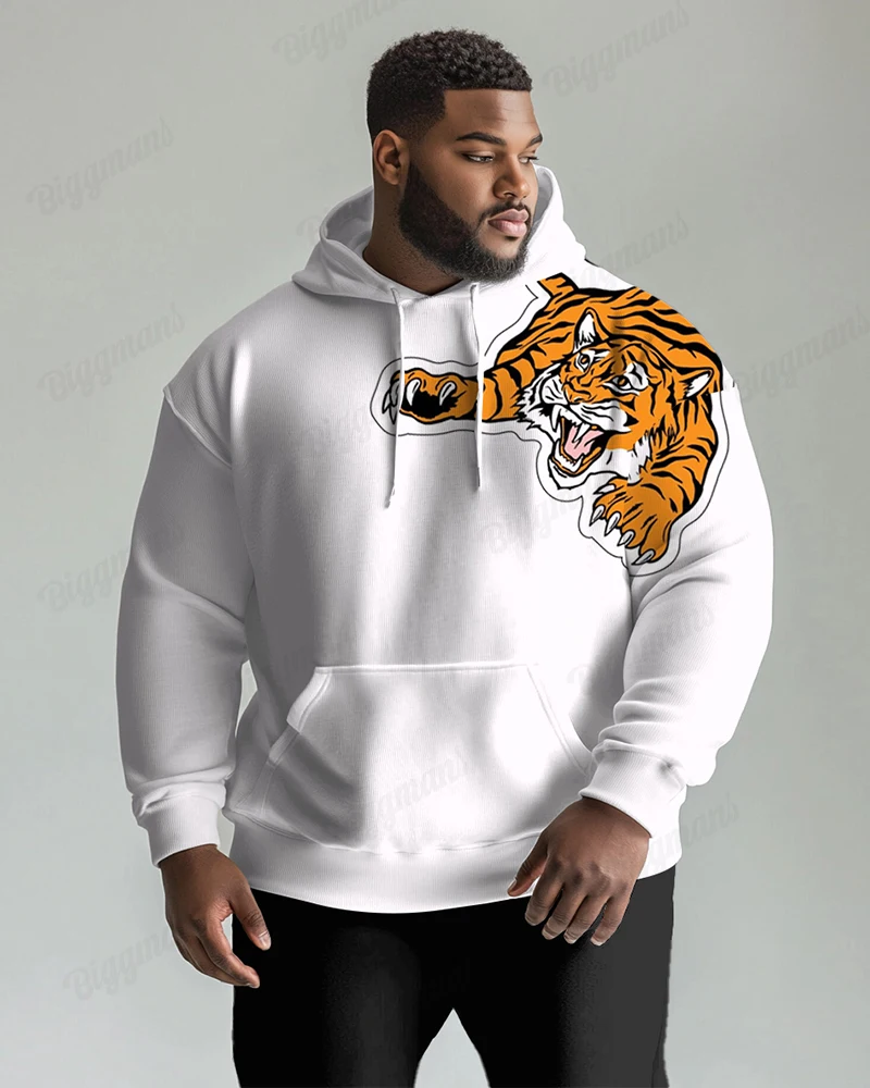 L-9XL Plus Size Men\'s Skeleton Bear Wolf Lion Animal Pattern Fashion Trend Casual Versatile Long Sleeve Hoodie ZOOY