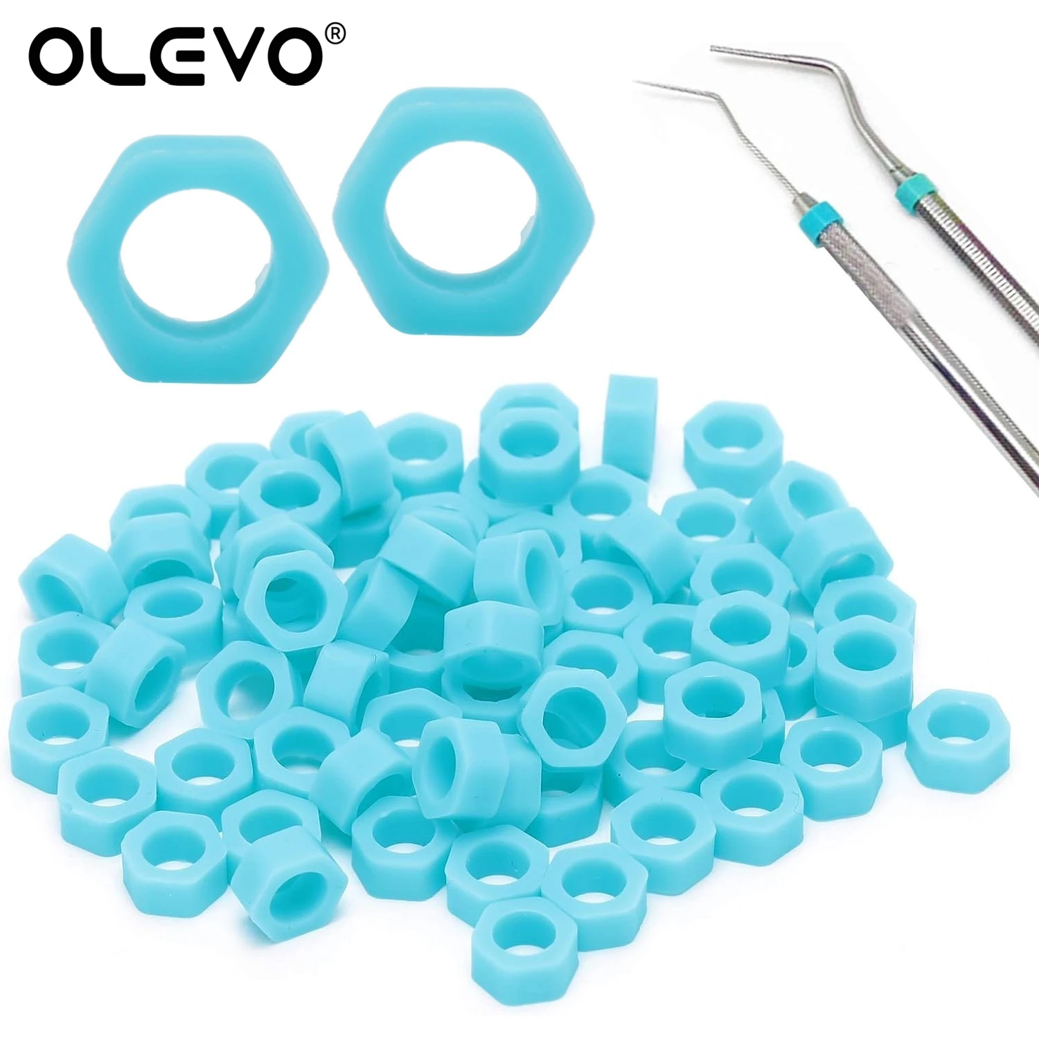 Dental Multi-Color Silicone Identificação Círculo, Instrumento Cor Código Anéis, Autoclavável Desinfecção Ferramenta Dentista, 100pcs por caixa