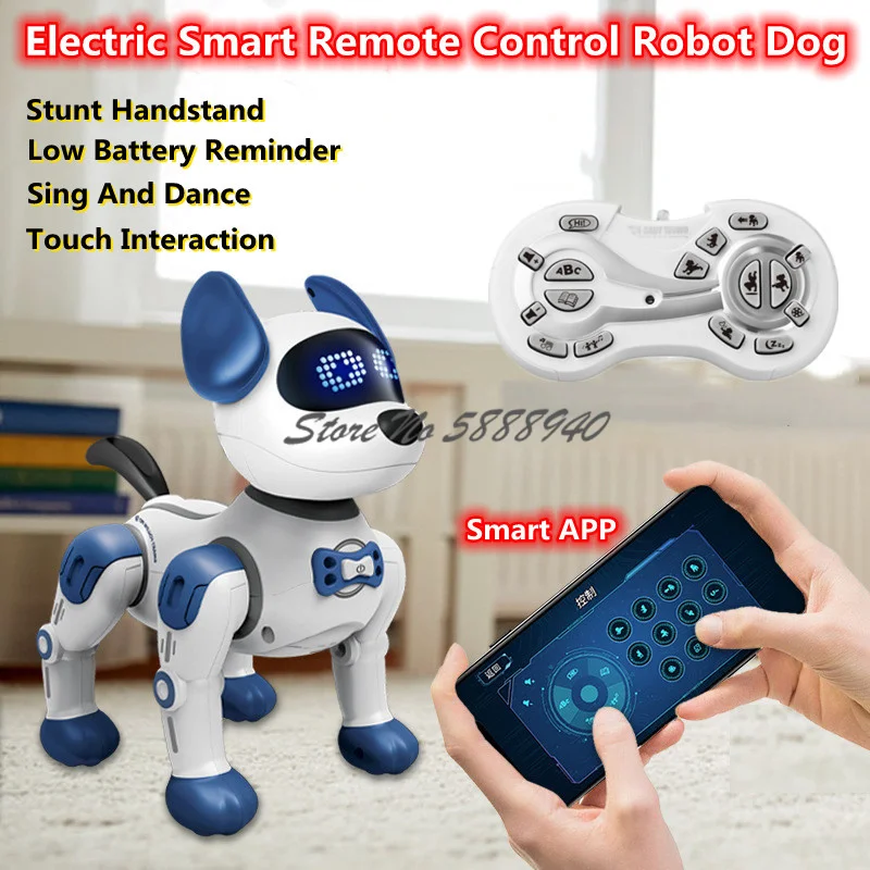 Electric Smart APP Radio Control Robot Dog 2.4G Low Battery Reminder Sing Dance Touch Interaction Stunt Handstand RC Animal Dog