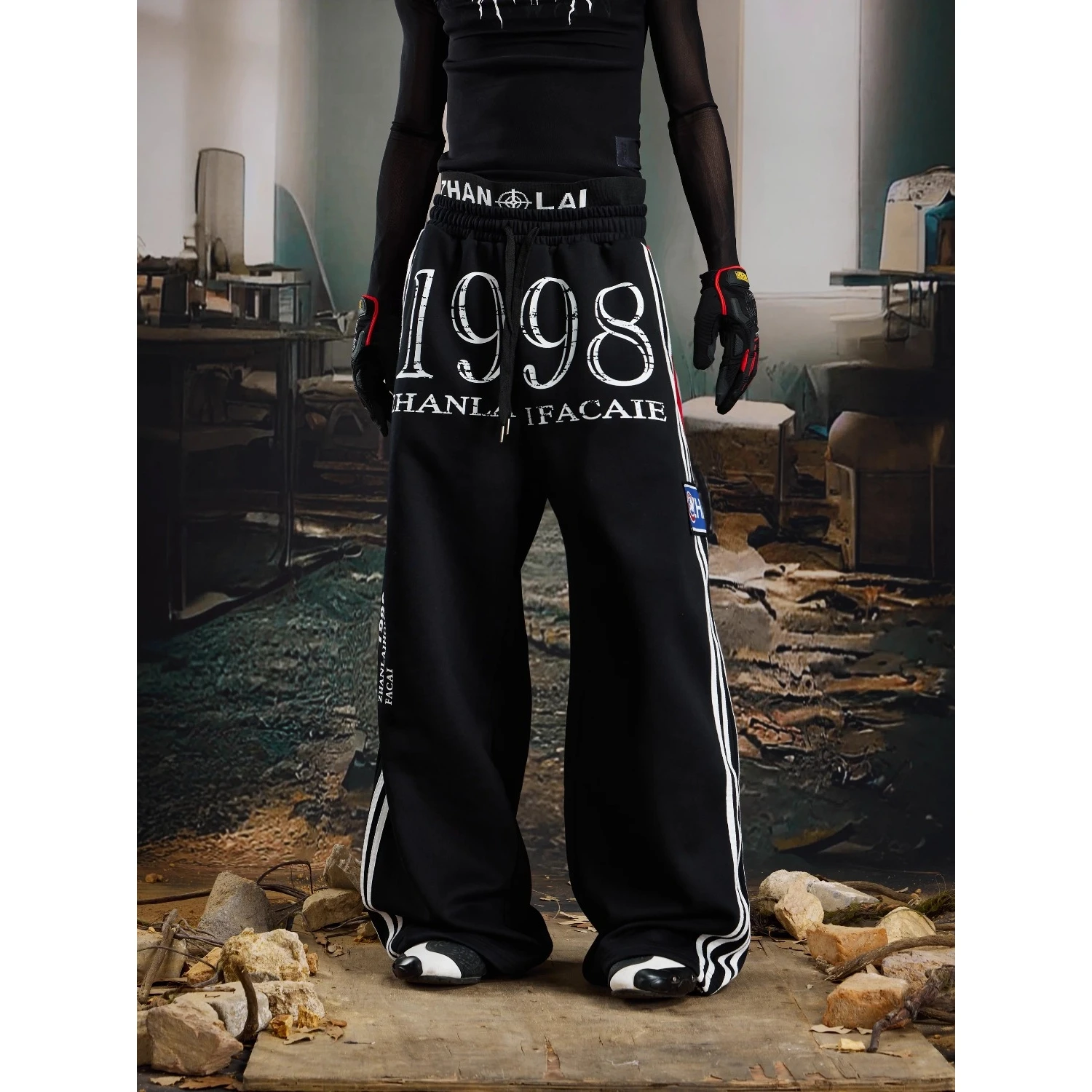 

Classic Color Block Oversized Sweatpants Unisex Casual Pants American Street Style Jersey Sporty Straight Leg Trousers