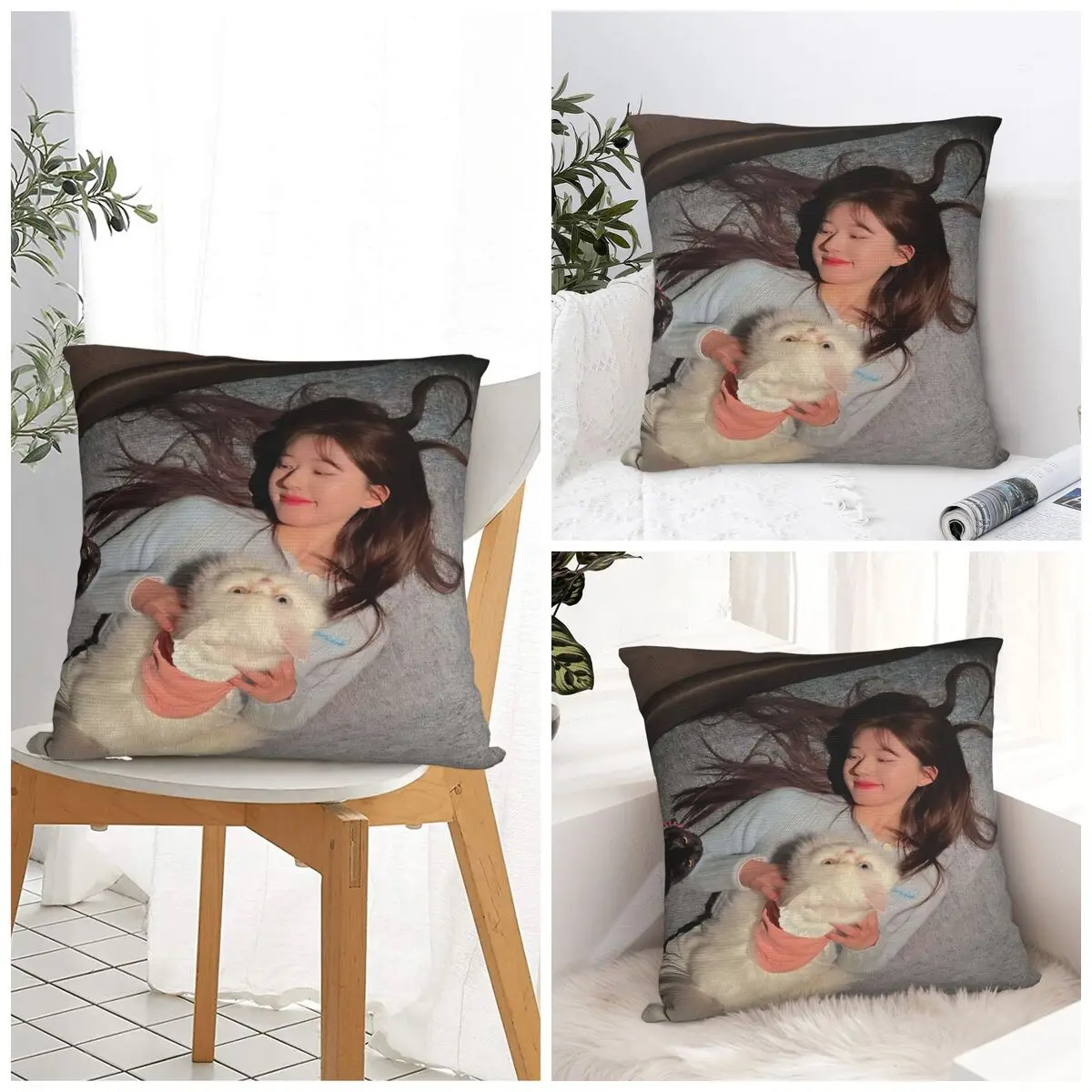 Zhao Lusi Pillow Cover Rosy Polyester Pillow Case Cushion Cover Cute Funny Pattern Pillowcases For Sofa Home Decoration