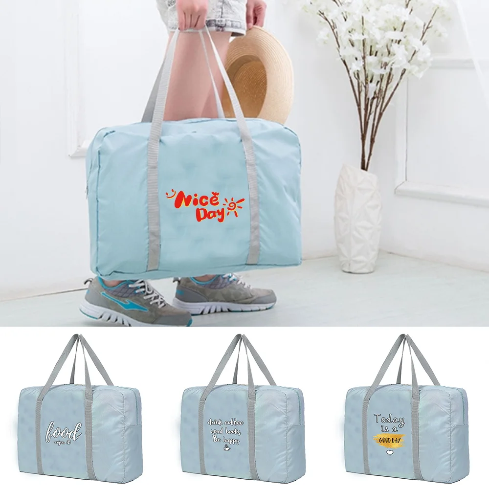 Unisex Travel Bags Organizers Large Capacity Weekend Bag Food Pattern Clothes Storage Carry on Handbags Travel Accessories