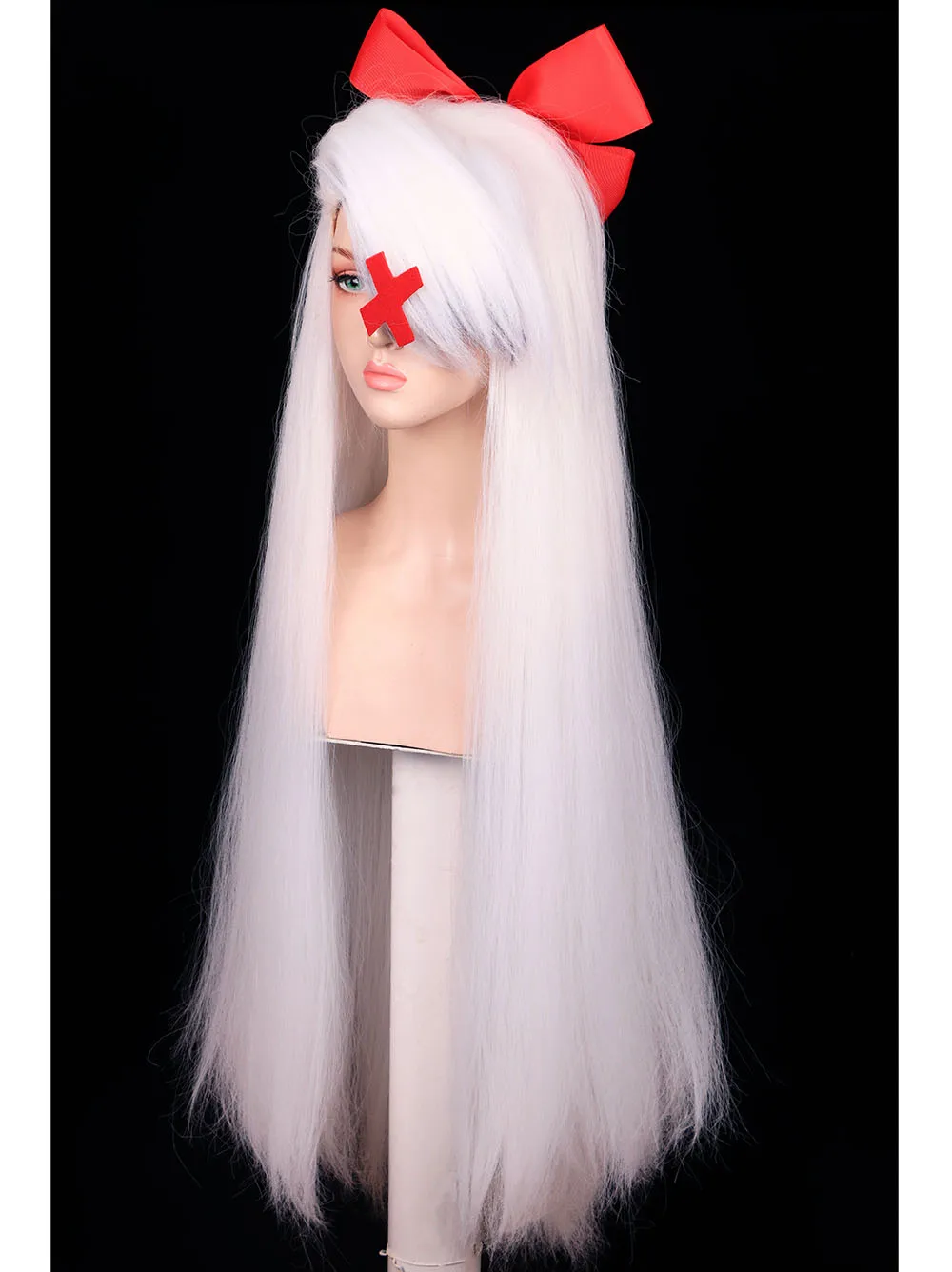 Kyo Long White Cosplay Wig for Vaggie Hazbin Hotel Halloween Costume