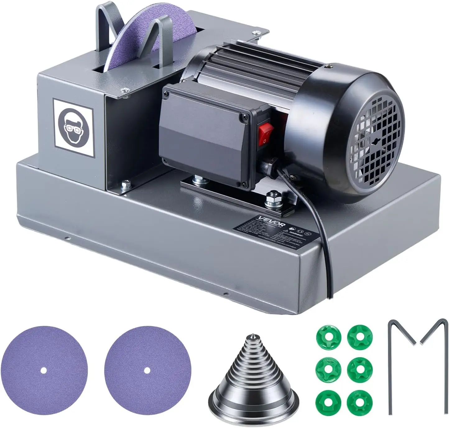 

VEVOR Lawn Mower Blade Sharpener, 2/3HP Lawnmower Blade Grinder with 7" Ceramic Grinding Wheel and Balancer, 30° or 40° Blade Sh
