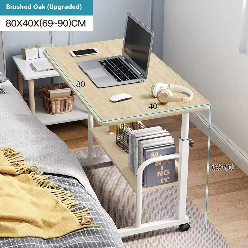 Movable Computer Table Simple Laptop Desk Household Lifting Computer Desk Mobile Side Table Adjustable Height Office Furniture