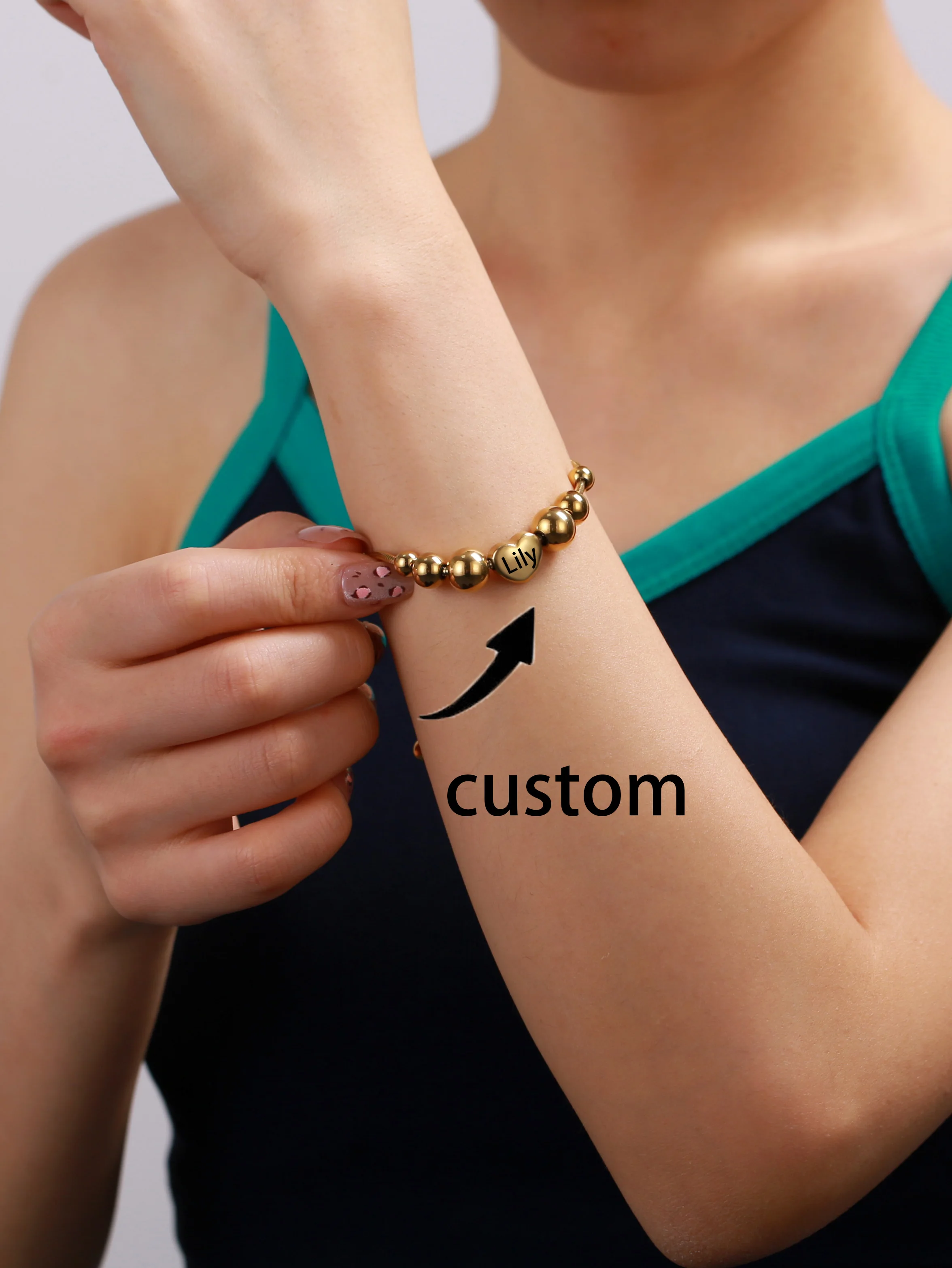 

Stainless Steel Personalized Letter Name Bracelet Unique Birthday Gift for Girlfriend Friend