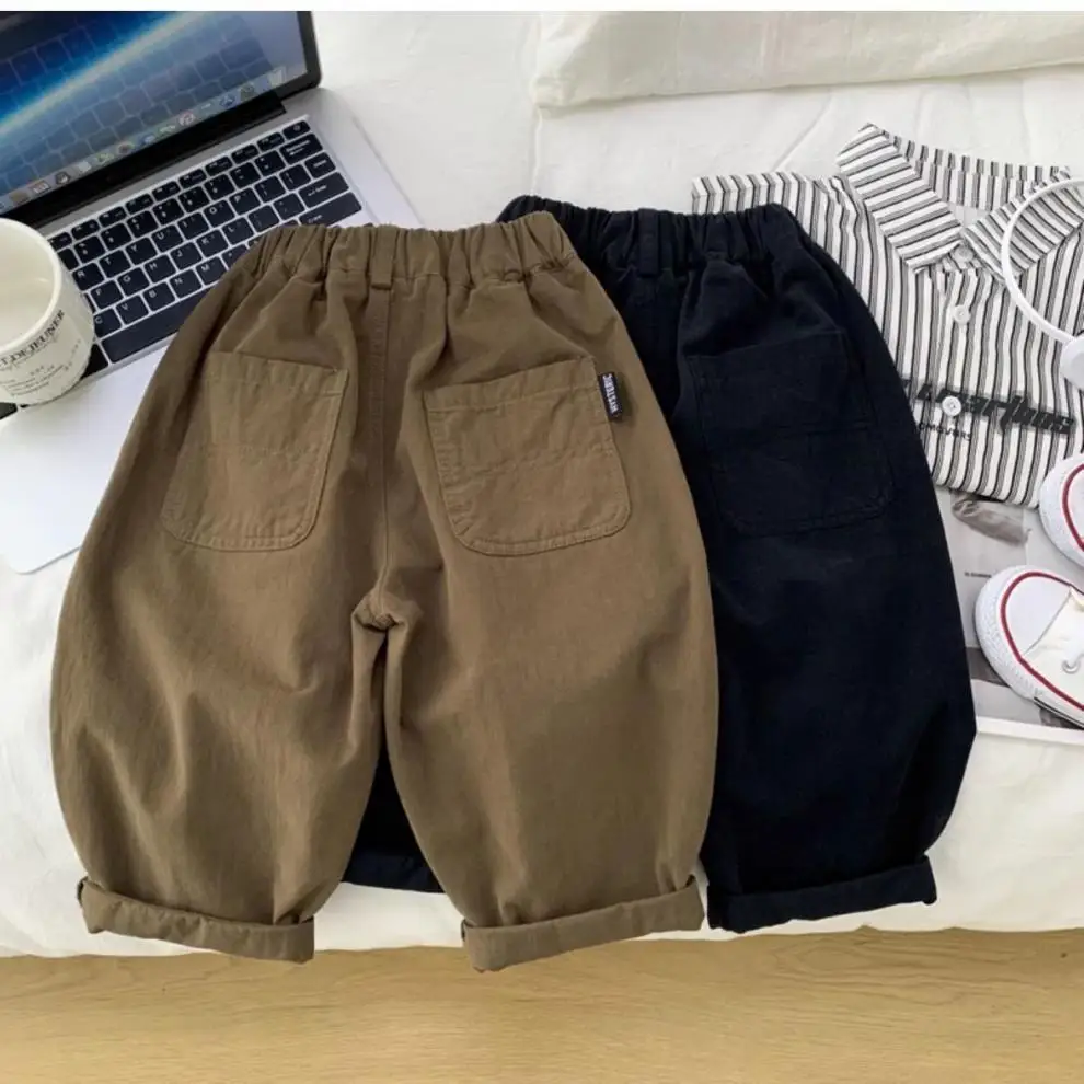 الربيع والخريف الفتيان السراويل الجديدة للأطفال السراويل القطنية الخالصة الاطفال السراويل فضفاضة #5